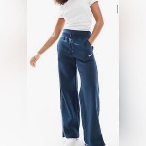 Nike phoenix high waisted Wide-Leg Pants navy blue